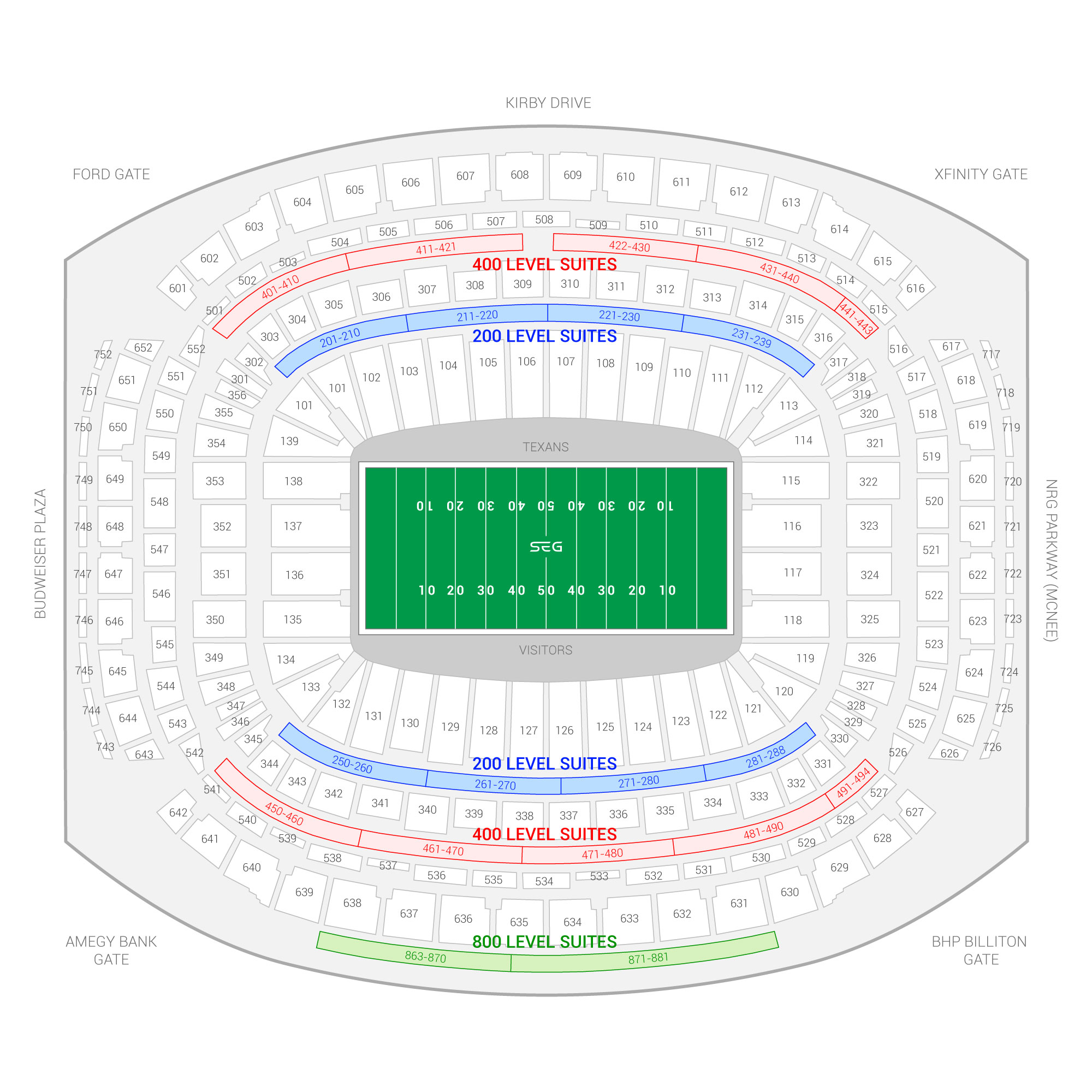 NRG Stadium / 2024 College Football Playoff National Championship Suite Map and Seating Chart