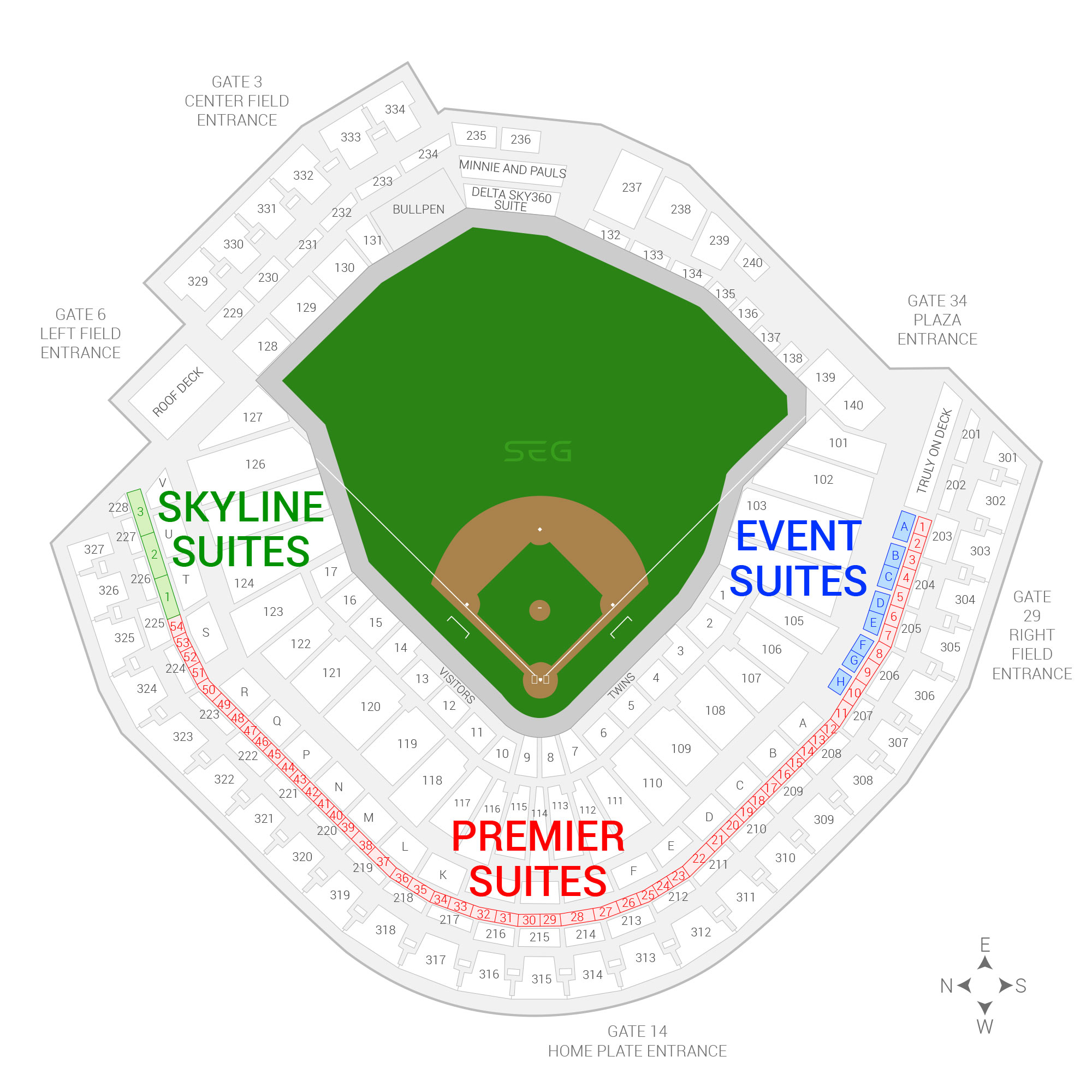 Target Field / Minnesota Twins Suite Map and Seating Chart