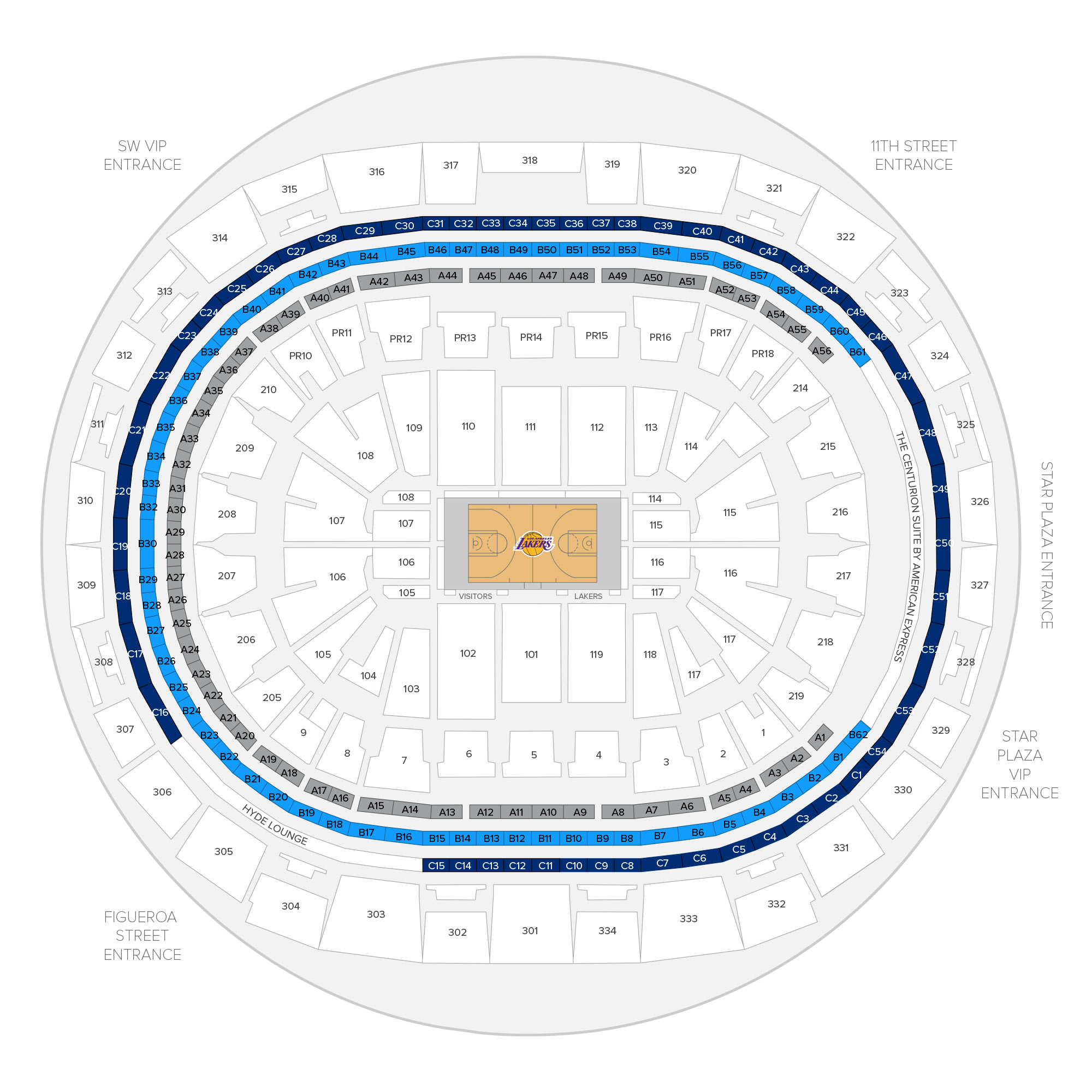 Crypto.com Arena / Los Angeles Lakers Suite Map and Seating Chart
