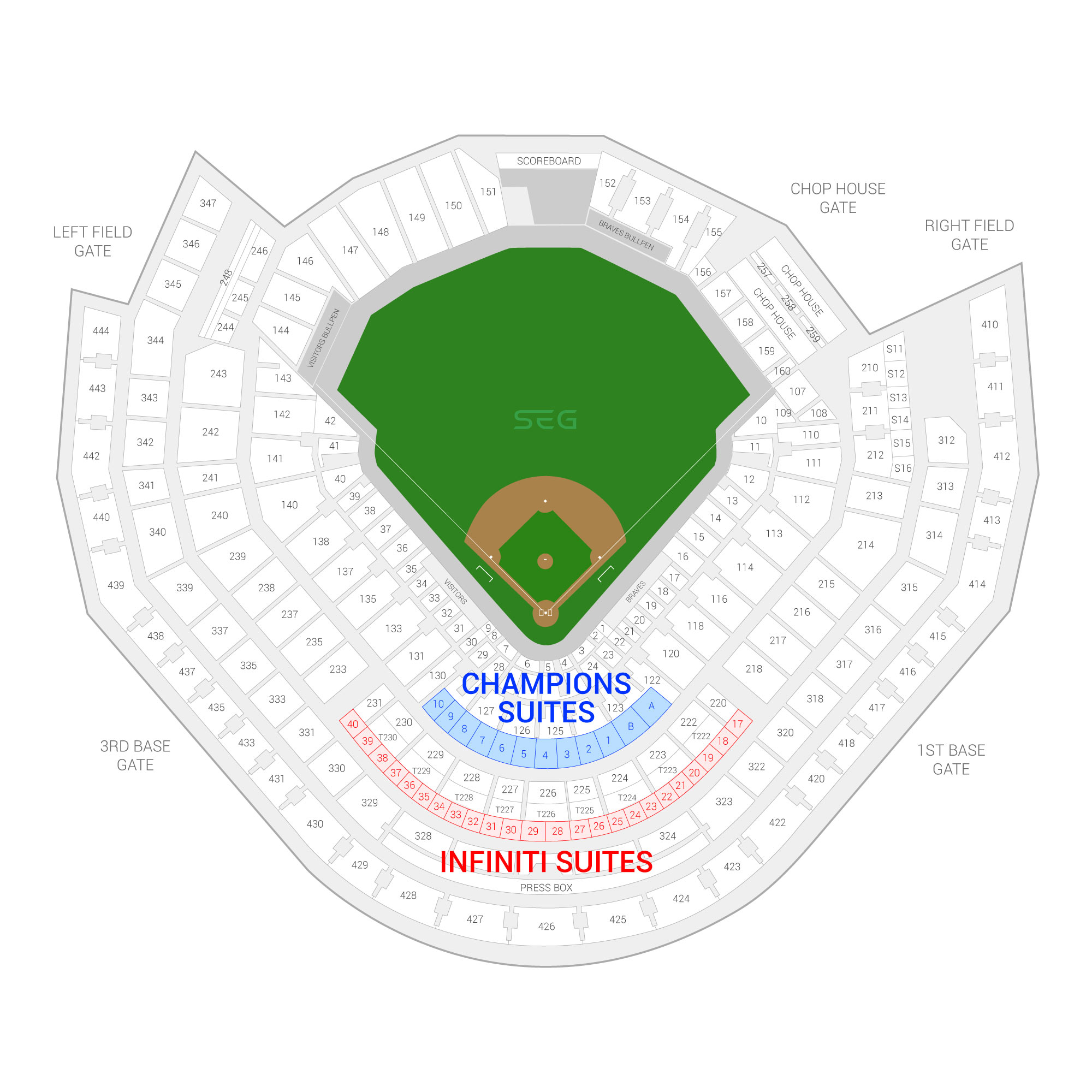 Truist Park / Atlanta Braves Suite Map and Seating Chart