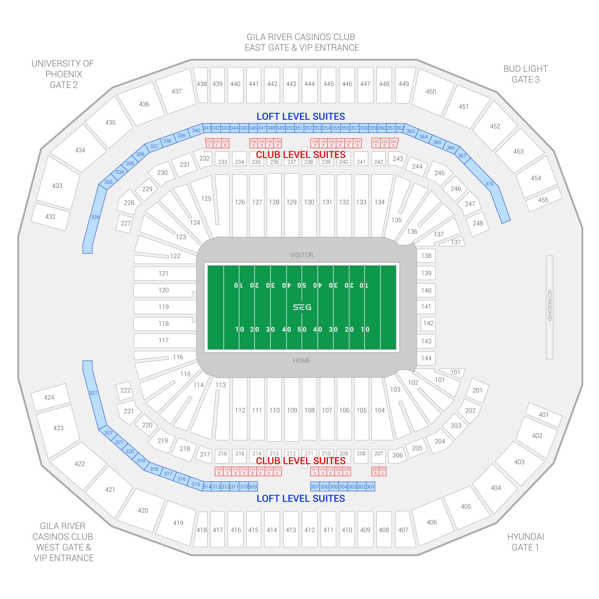 State Farm Stadium / Fiesta Bowl Suite Map and Seating Chart