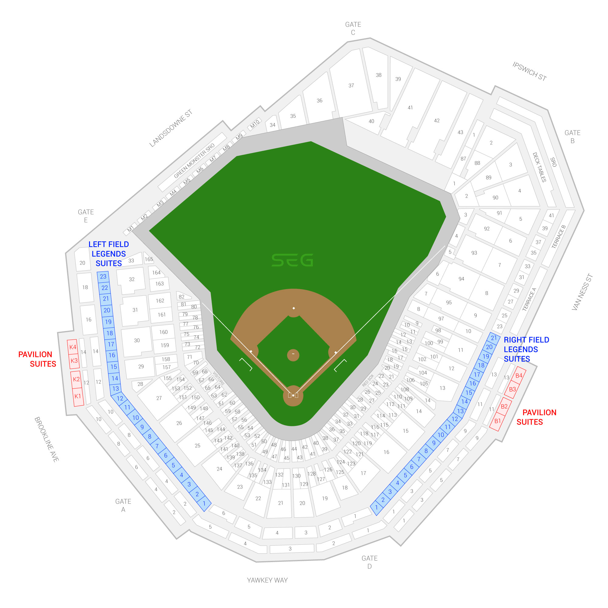 Fenway Park / Boston Red Sox Suite Map and Seating Chart