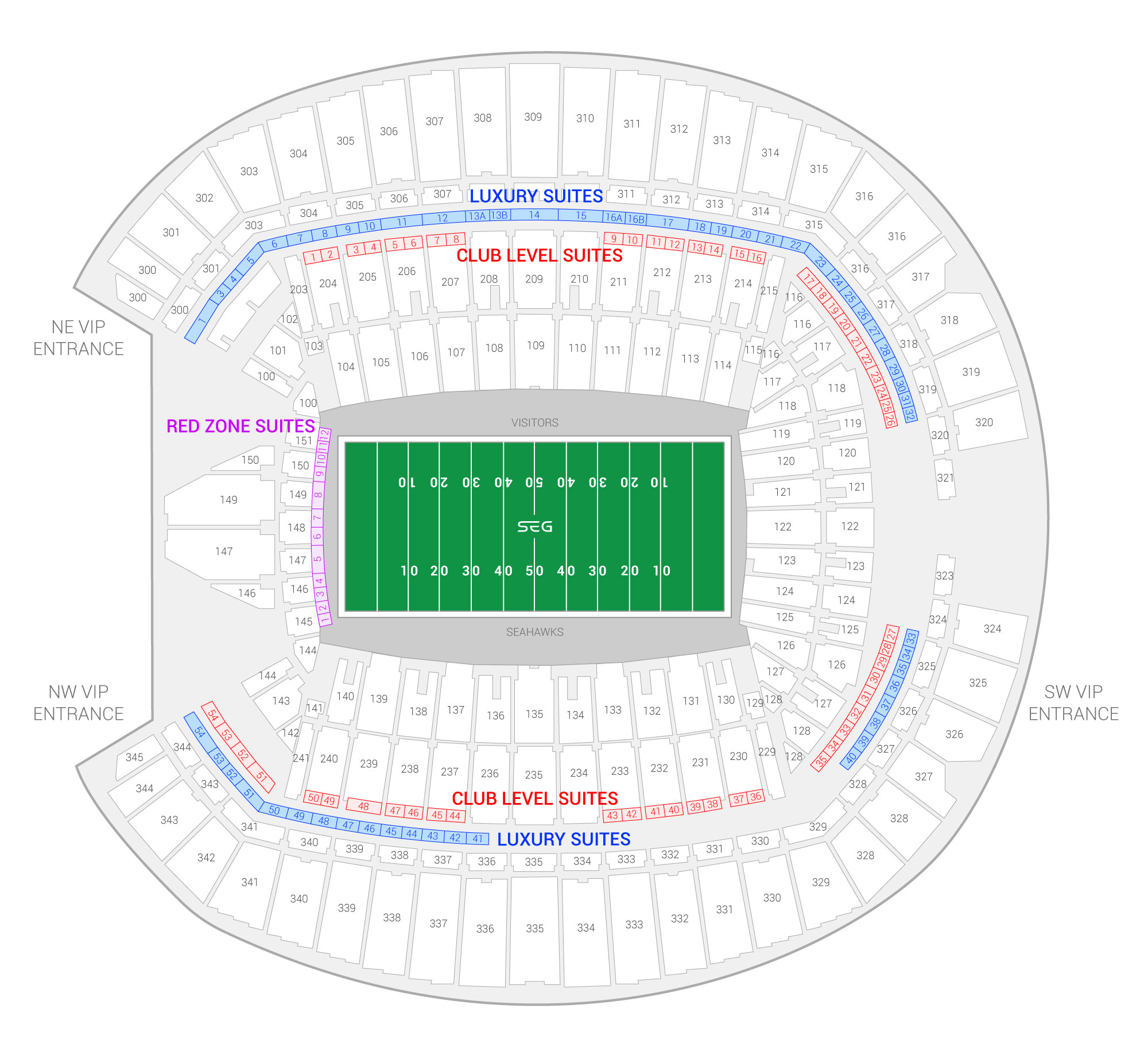 Lumen Field / Seattle Seahawks Suite Map and Seating Chart