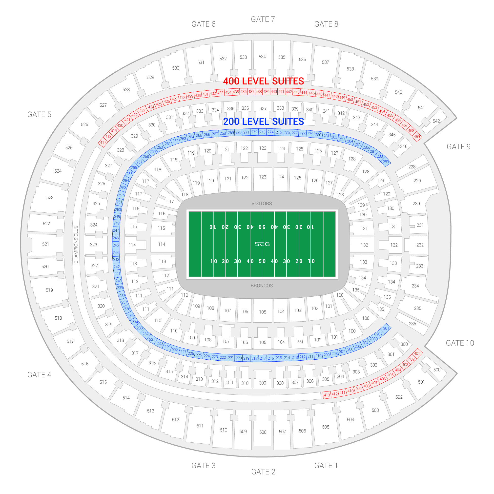 Empower Field at Mile High / Denver Broncos Suite Map and Seating Chart