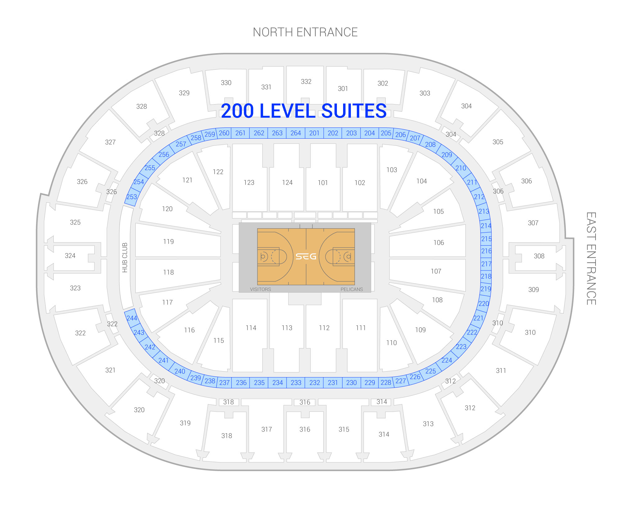 Smoothie King Center / New Orleans Pelicans Suite Map and Seating Chart