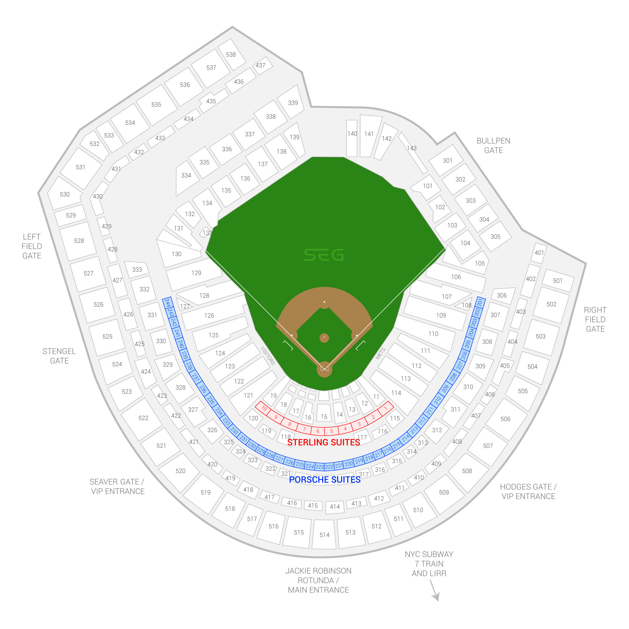 Citi Field / New York Mets Suite Map and Seating Chart