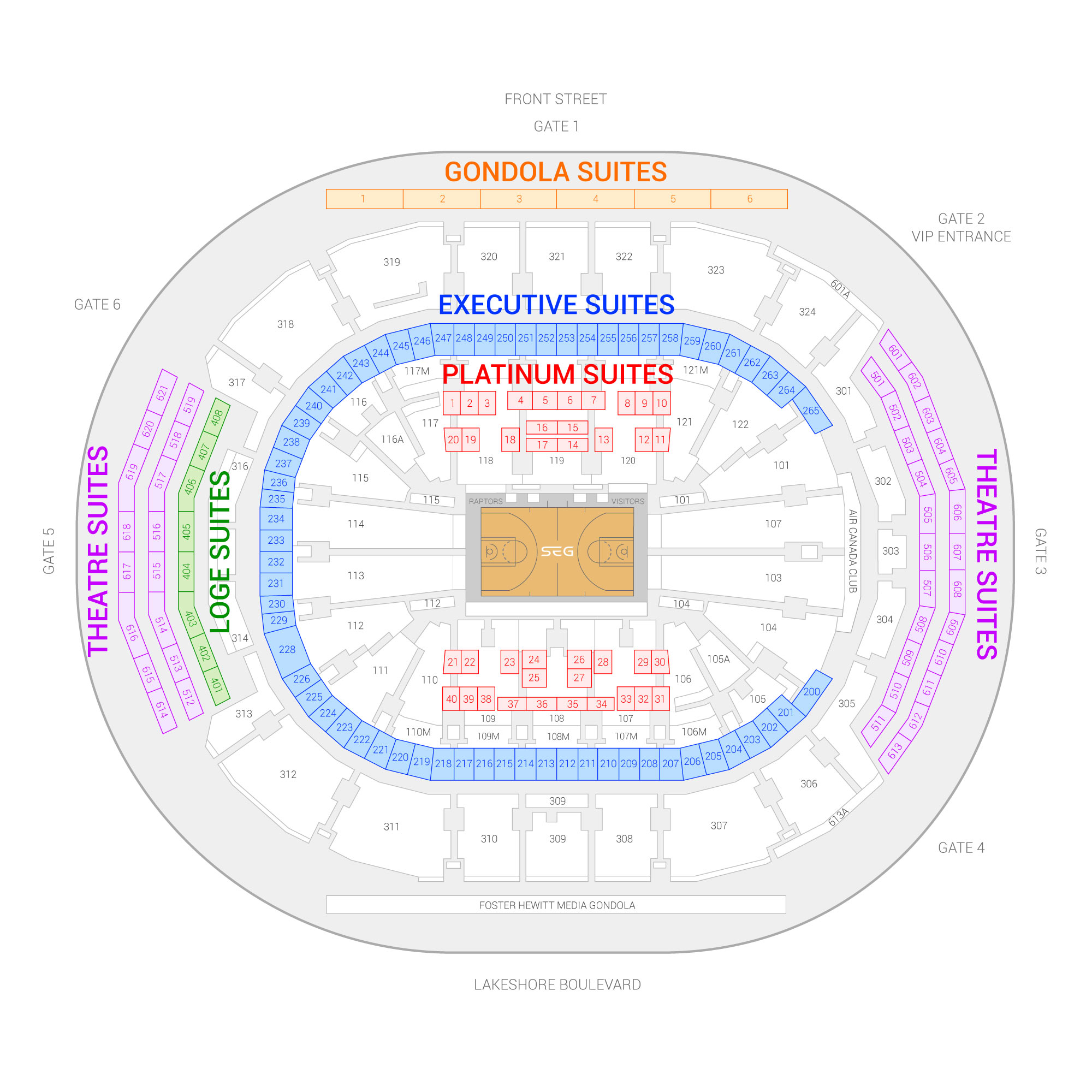 Scotiabank Arena / Toronto Raptors Suite Map and Seating Chart