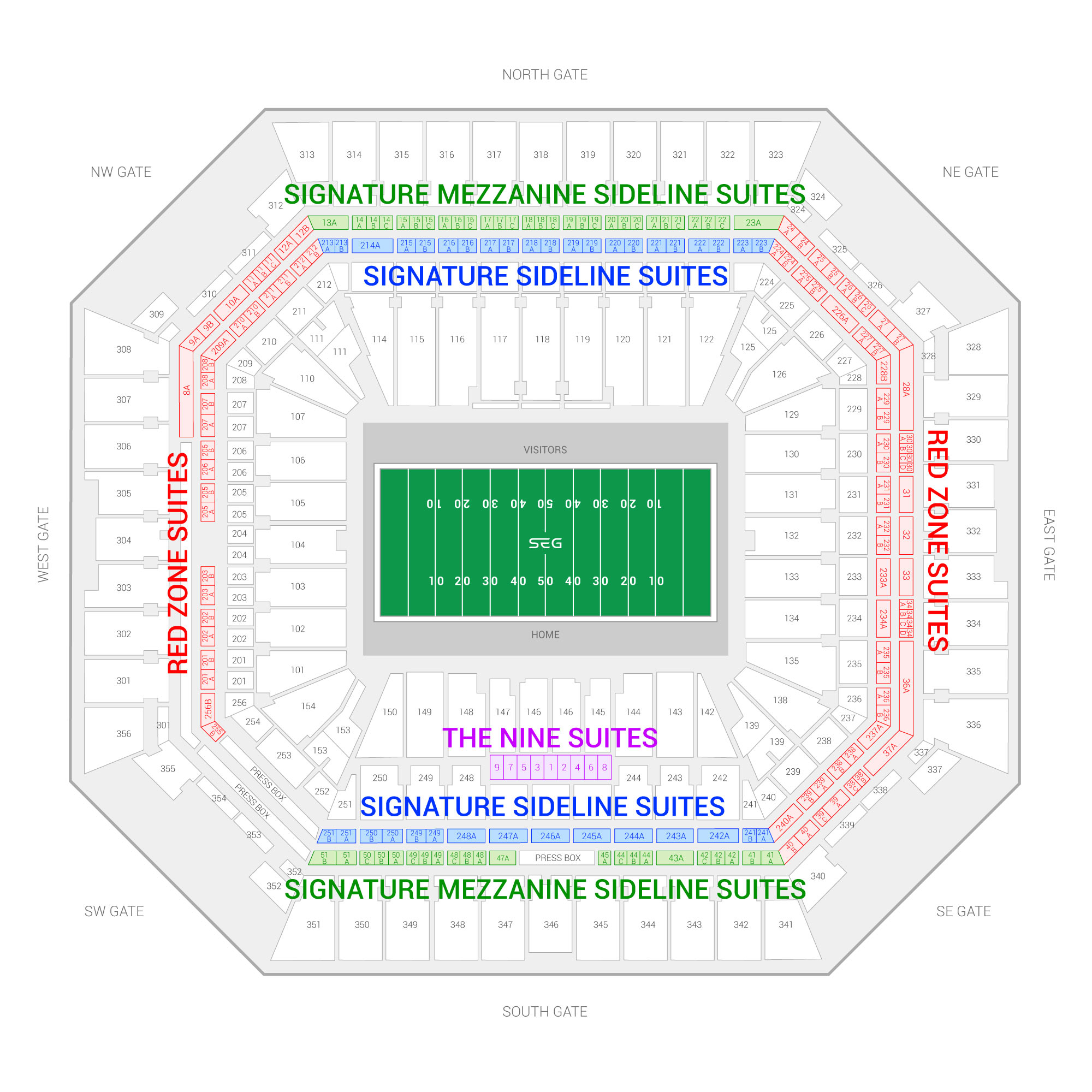 Hard Rock Stadium / Capital One Orange Bowl Suite Map and Seating Chart