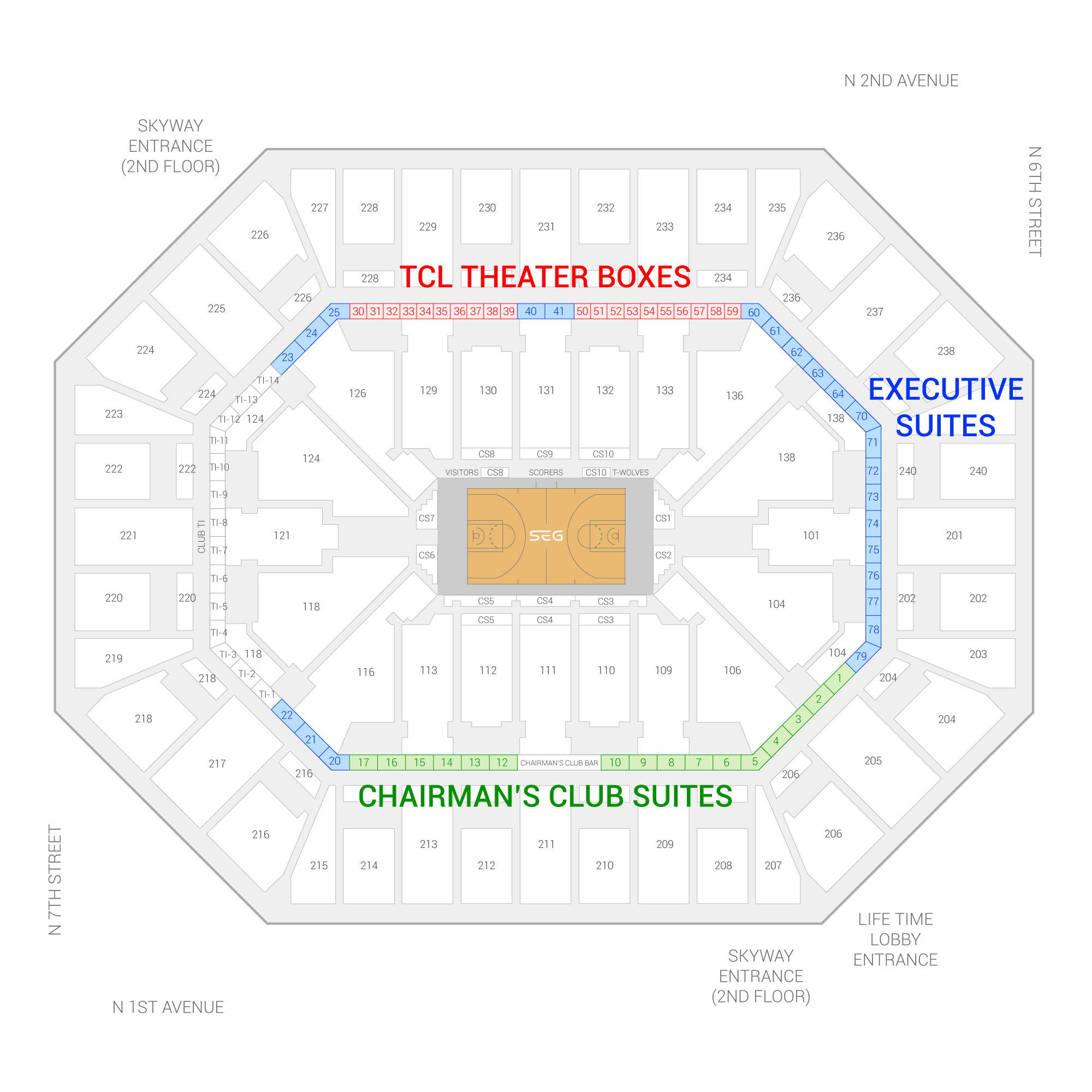 Target Center / Minnesota Timberwolves Suite Map and Seating Chart