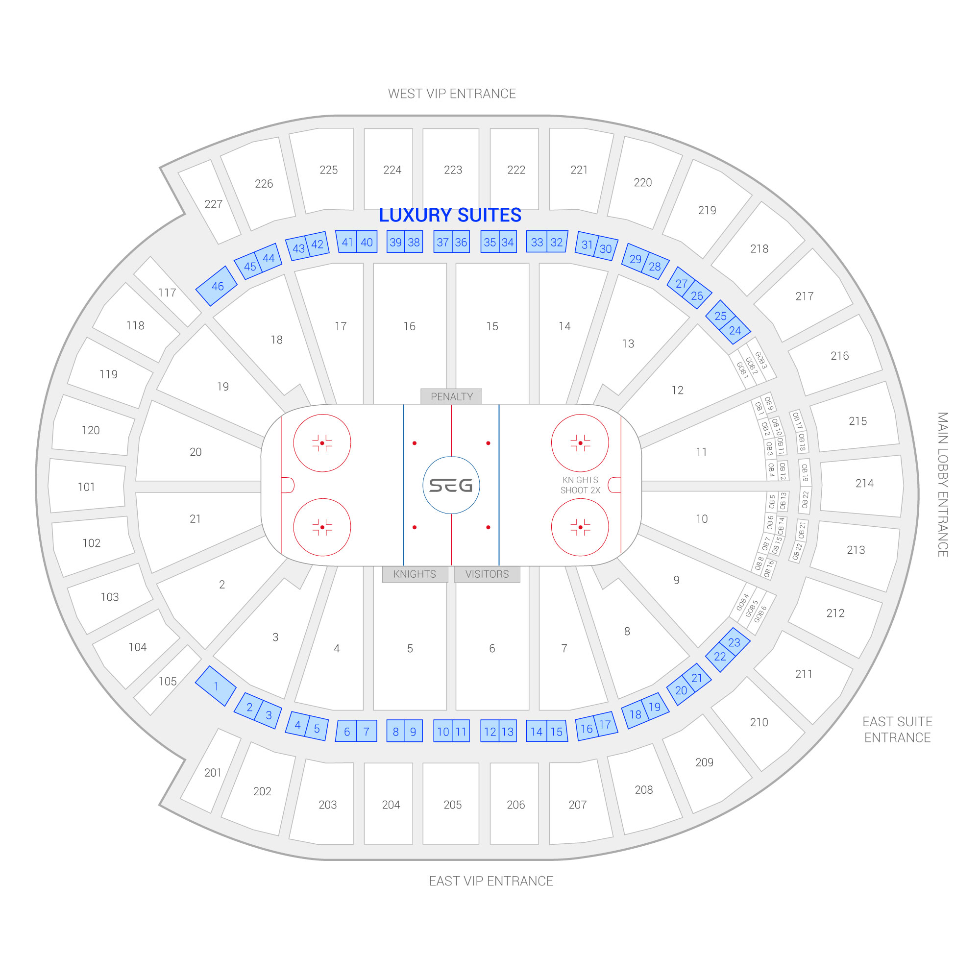 T-Mobile Arena / Vegas Golden Knights Suite Map and Seating Chart