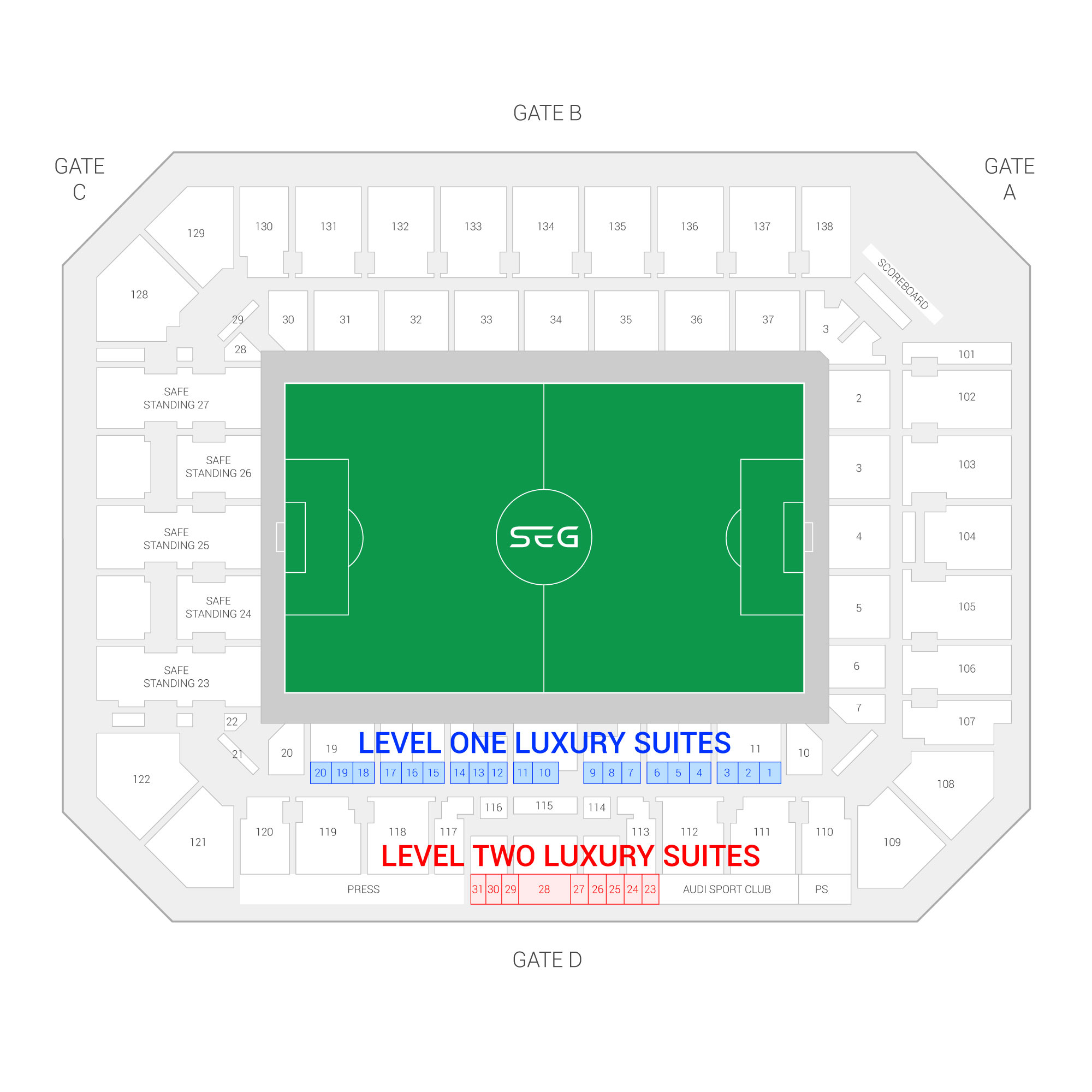 Orlando City Stadium / Orlando City SC Suite Map and Seating Chart